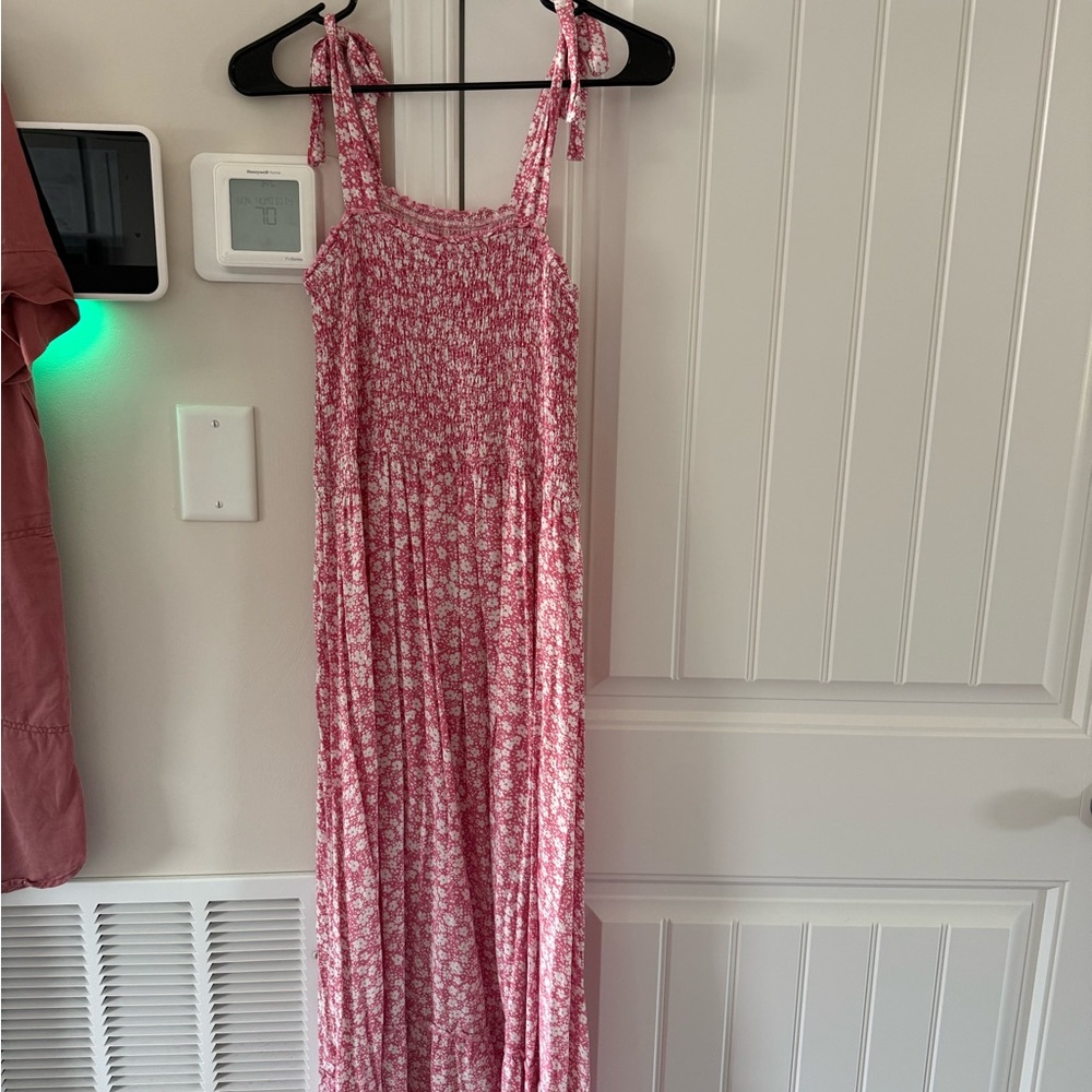Pink Floral Maxi Dress